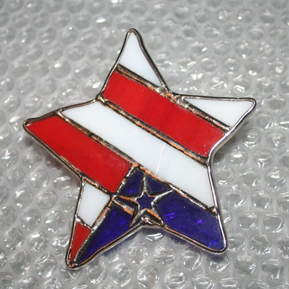 Star Patriotic Flag Red/White/Blue StainGlass Nightlight Cover